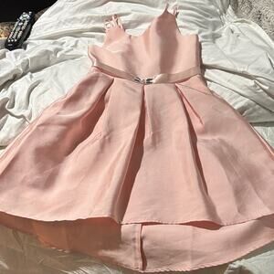 Pink & Violet 7 Elegant Pink Kids Dress hi low hemline rhinestone belt worn once